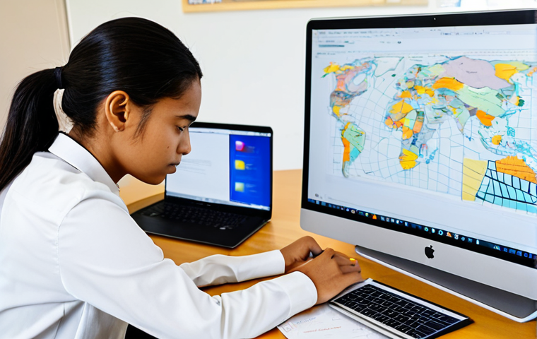 A focused professional student, fully clothed in modest, comfortable yet appropriate attire, deeply engaged in active learning at a meticulously organized study desk. The desk features neatly arranged notes, a laptop displaying a complex mind map, and a set of flashcards. The background is a bright, modern study room bathed in natural light, suggesting an ideal learning environment. The subject maintains a natural pose, conveying deep concentration and dedication. Perfect anatomy, correct proportions, natural body proportions, well-formed hands, proper finger count. Safe for work, appropriate content, fully clothed, professional.