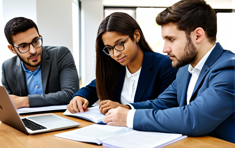 Collaborative Study Session**

"A group of diverse young professionals, fully clothed in modest business casual attire, gathered around a table in a brightly lit, modern library setting, collaborating on study materials for the French public service exam.  They are reviewing documents, discussing strategies, and using laptops. Focus on teamwork and positive energy. Safe for work, appropriate content, family-friendly, professional, perfect anatomy, well-formed hands, natural body proportions, high resolution."

**