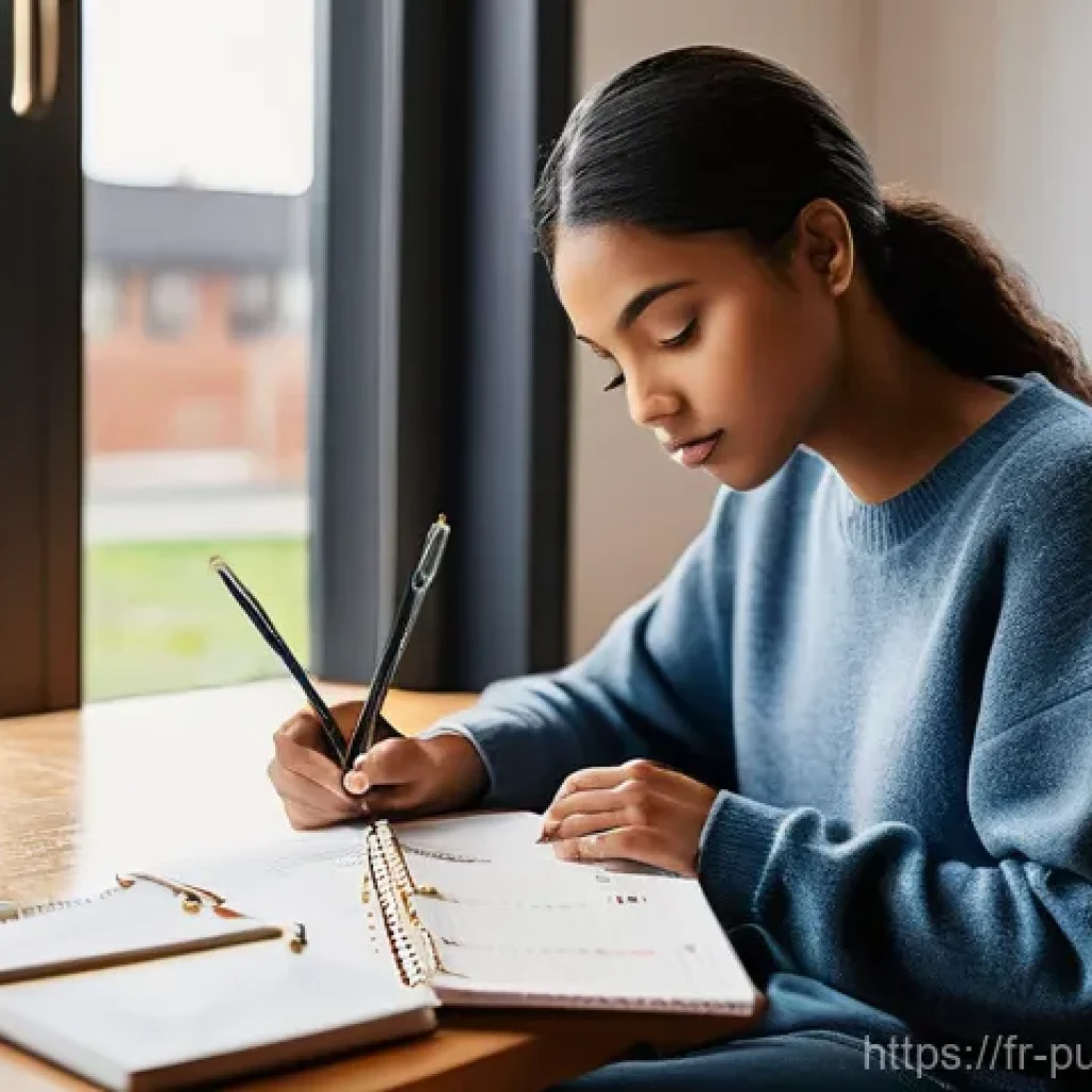 공공관리사 시험 대비 체크리스트 - **Prompt 1: Focused Study Planning**
    A young adult (20s), of diverse ethnicity, is seated at a c...