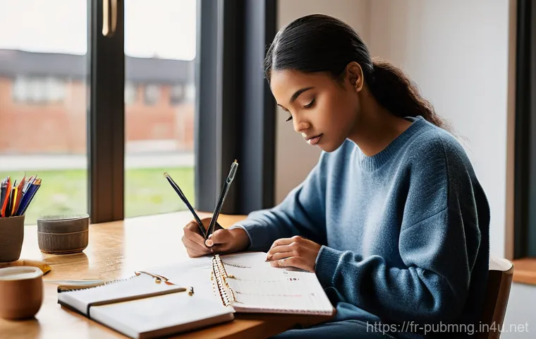 공공관리사 시험 대비 체크리스트 - **Prompt 1: Focused Study Planning**
    A young adult (20s), of diverse ethnicity, is seated at a c...