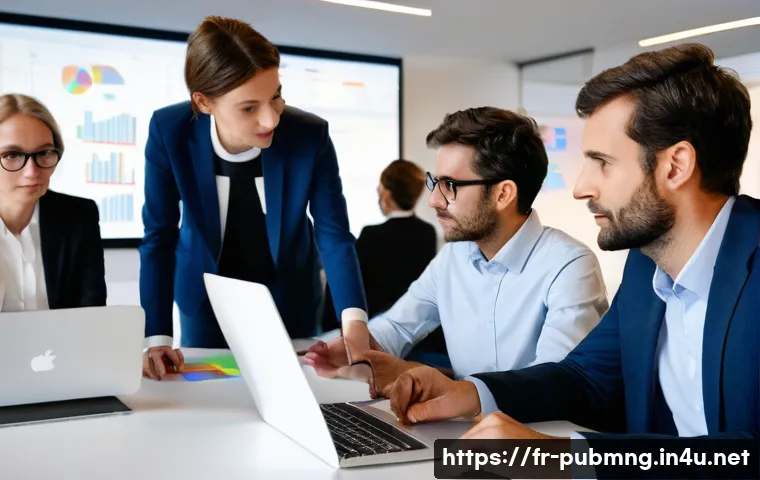 공공관리사 직업 전망과 성장 가능성 - **Prompt:** A diverse group of French public servants, men and women of various ages (20s to 50s), w...