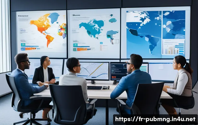 공공관리사 자격증을 통한 글로벌 경력 개발 가능성 - A diverse group of international public administrators collaborating in a modern office setting, sur...