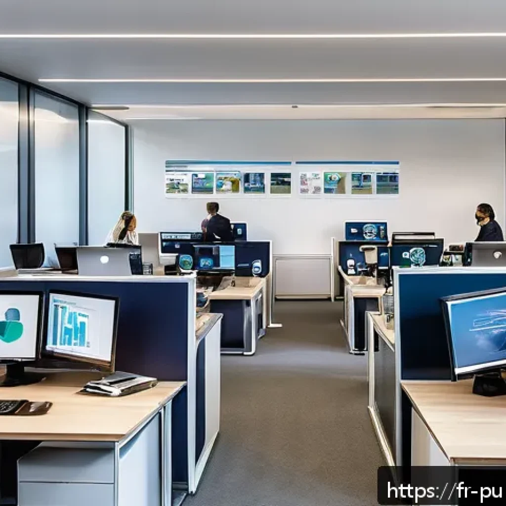 공공관리사 필기시험에서 자주 출제되는 주제 - A modern French public administration office scene featuring diverse civil servants working collabor...