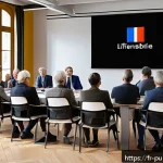 공공관리사 실무에서 자주 발생하는 문제 해결 사례 - A vibrant community meeting in a medium-sized French town hall, showcasing a diverse group of citize...