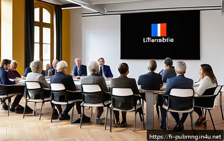 공공관리사 실무에서 자주 발생하는 문제 해결 사례 - A vibrant community meeting in a medium-sized French town hall, showcasing a diverse group of citize...