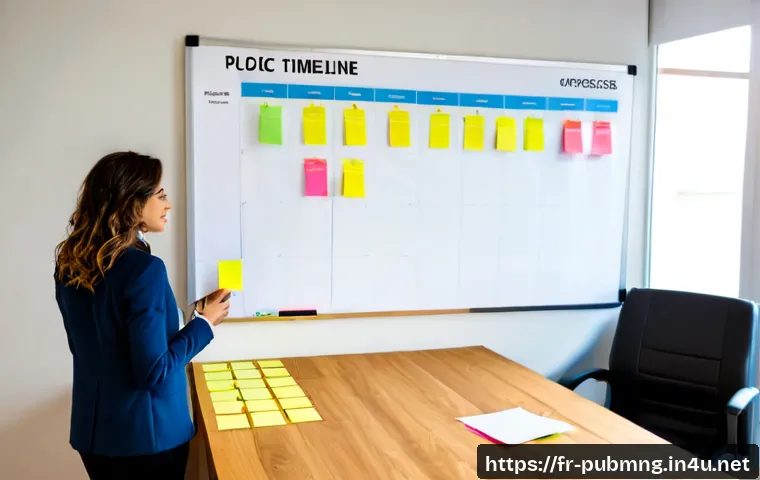 공공관리사 실무에서 필요한 프로젝트 관리 기술 - Photorealistic French public-sector project manager in a bright municipal office, confidently organi...