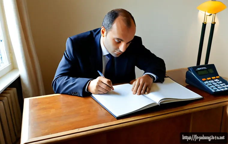공공관리사 필기시험 합격 후 실기시험 준비법 - Photorealistic French public administration candidate preparing for a practical civil service exam a...